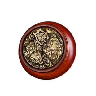 玄同 非洲小叶紫檀犀角紫檀木聚宝盆工艺品手把件表面可转动手玩