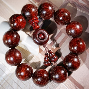 犀角紫檀满金星金丝文玩佛珠手串木串念珠男女款情侣手珠手饰珠串