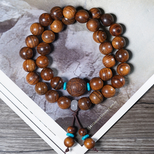 黑花梨双圈DIY手链10mm佛珠手串木串搭配雕刻珠男女士文玩手饰