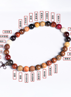 玄同多宝手持多种木材原木文玩不同材质小叶紫檀木念珠车挂件挂饰