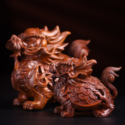 血檀非洲紫檀玄武龙龟瑞兽家居