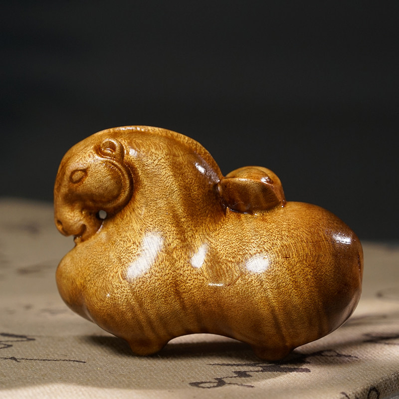 金丝楠木唐马实木质手把件文玩雕刻礼品生肖马上有钱摆件文创小件