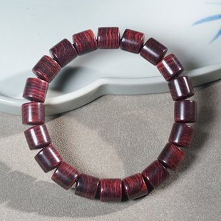 印度花梨紫花梨佛珠桶珠紫油梨手串念珠文玩檀木单圈手链男女手饰