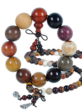 玄同多宝珠黑檀沉香六道绿檀香链