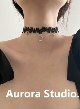 日月星辰 I 黑白星星蕾丝choker百搭项圈女简约唯美短款颈带甜酷