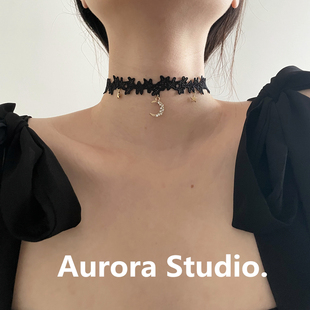 日月星辰 I 黑白星星蕾丝choker百搭项圈女简约唯美短款颈带甜酷