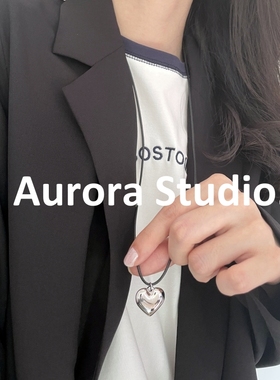 韩版钛钢爱心项链长度可调节