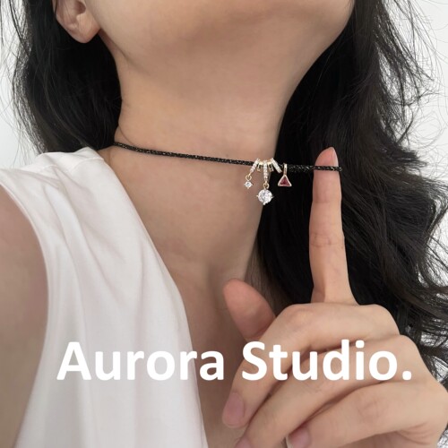 闪耀锆石短款项链百搭女锁骨链