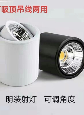 led明装吸顶圆形谢灯筒灯免开孔可调角度吸顶灯商场店铺C0B天花灯