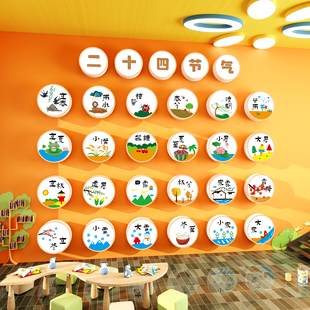 24二十四节气幼儿园环创主题成品布置托管班文化形象墙面装饰贴纸