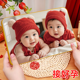 年画娃娃送子图备助孕漂亮好看龙凤胎宝宝海报图片墙贴照求子摆件