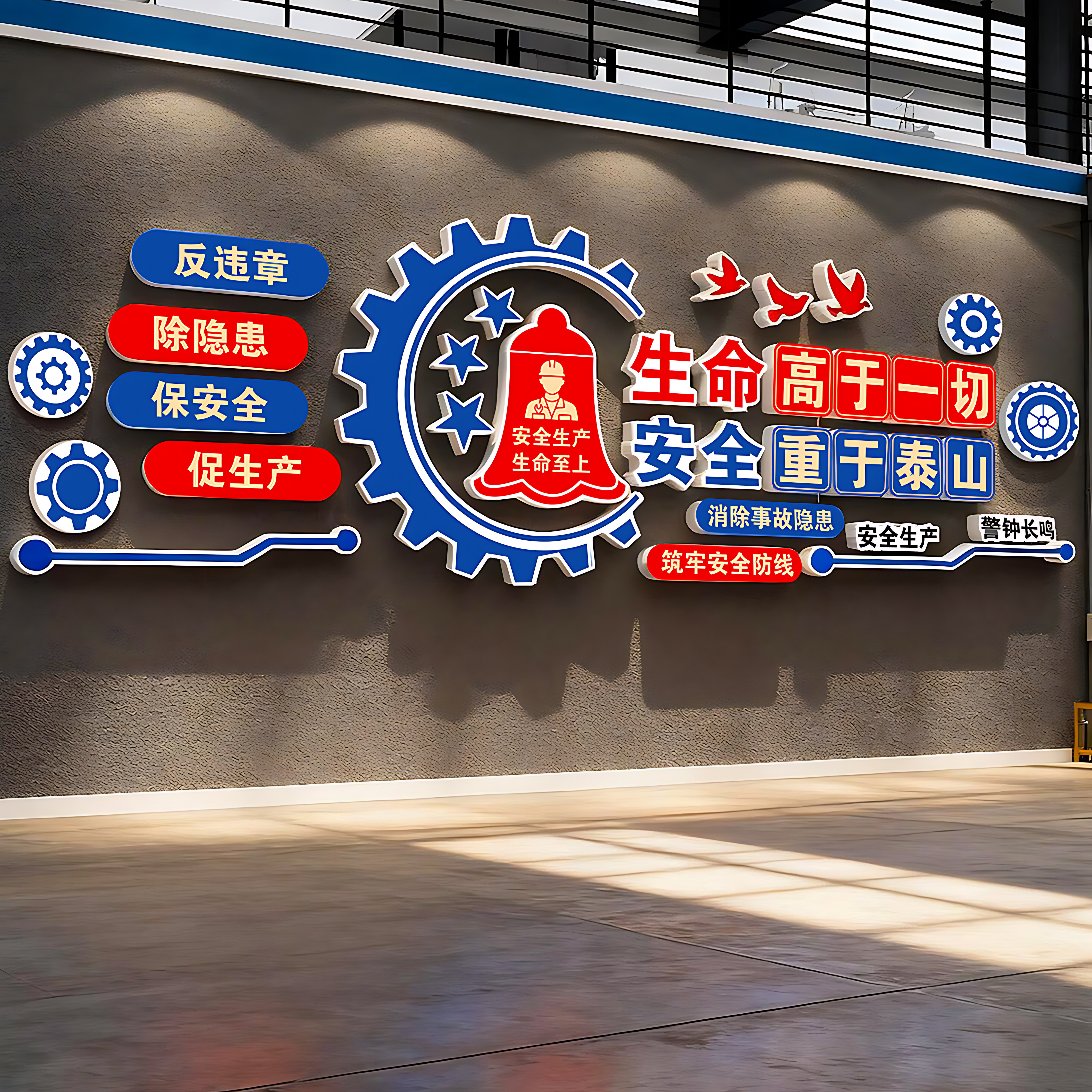 安全生产文化墙贴纸车间励志标语施工地厂房背景企业文化墙面装饰,家居饰品,文化墙贴,淘宝优惠券,粉丝福利购,淘宝优惠卷