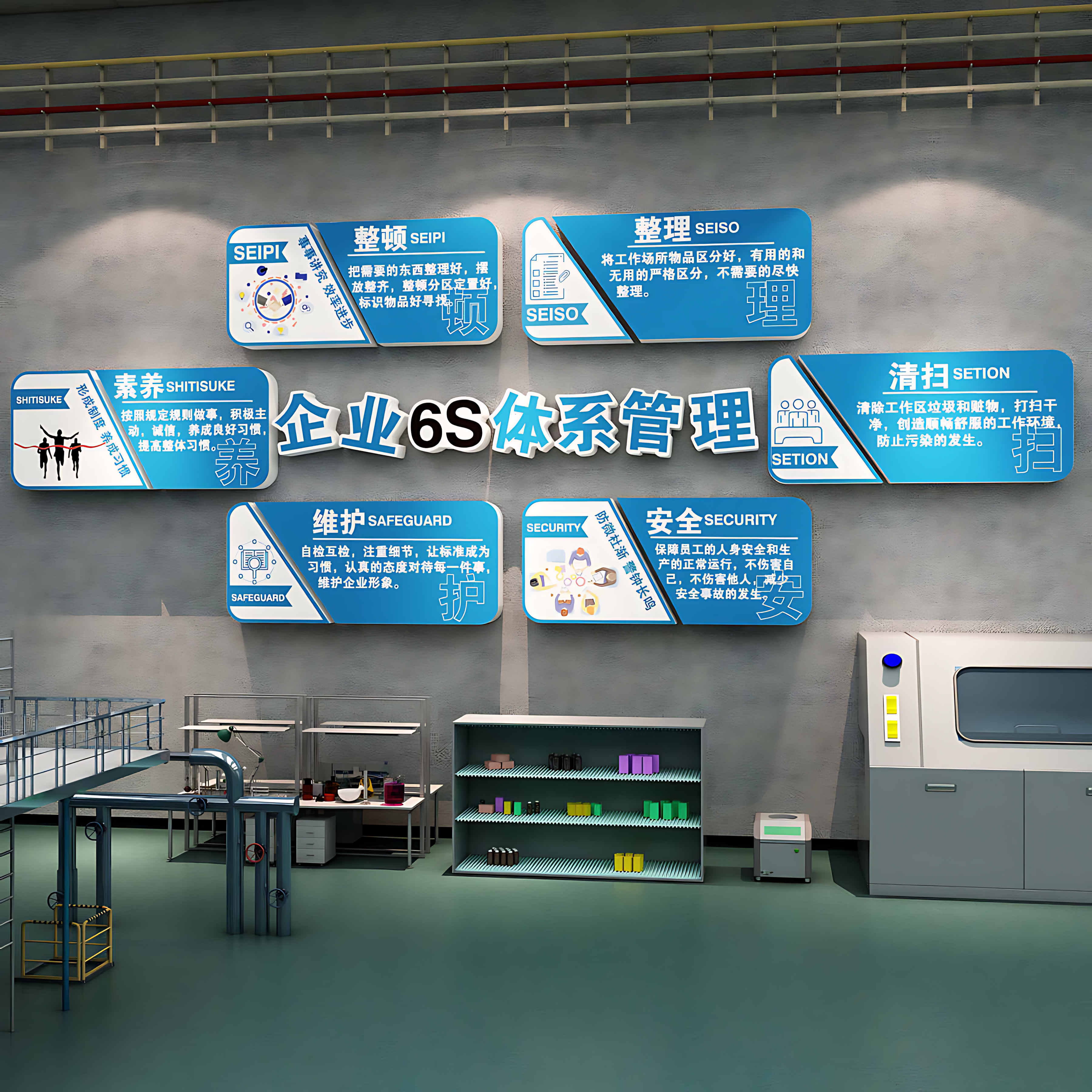 企业6s管理文化墙贴标识牌生产车间安全工厂标语质量品质宣传挂画,家居饰品,文化墙贴,淘宝优惠券,粉丝福利购,淘宝优惠卷