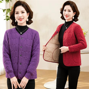 中老年妈妈德绒棉袄加厚保暖棉衣女士秋冬款内穿百搭短款棉服外套