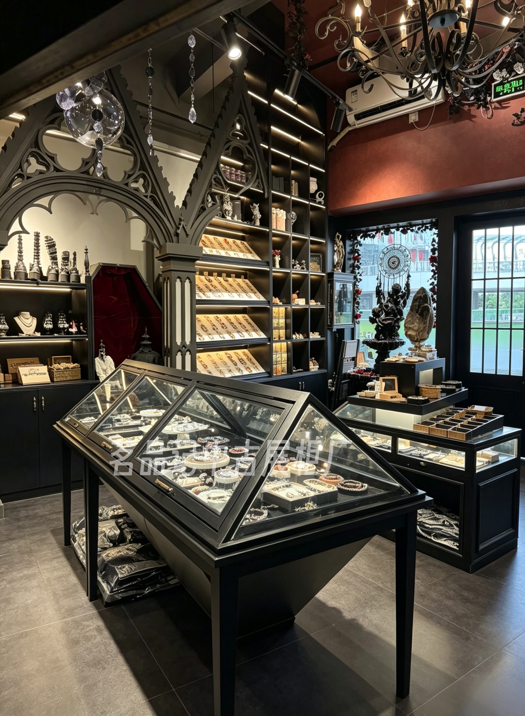中古商用眼镜饰品展示柜简约铁艺复古陈列柜货架多层置物架手办柜