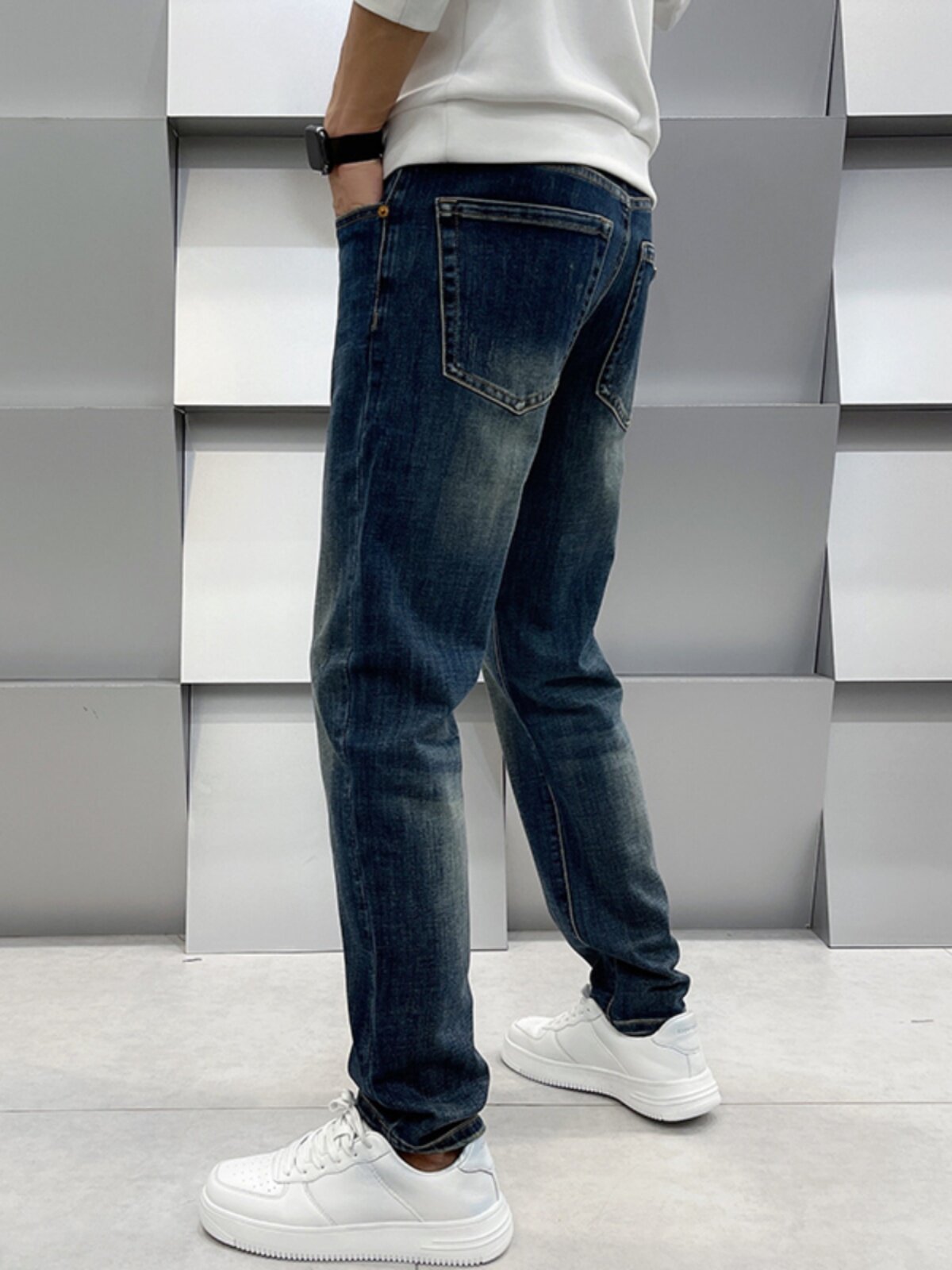 2024 BLUE JEANS MENS FASHION FALL|WINTER SLIM STRAIGHT CASUAL TREND VERSATILE NEW MENS TROUSERS