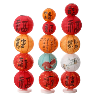 乔迁之喜红纸灯笼2025新款立柱摆件古风新居搬家入宅装饰布置用品