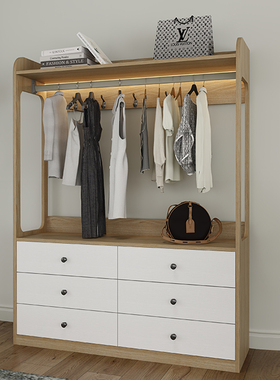 实木客厅衣帽架家用卧室落地床头晚上睡觉放衣服置物柜挂衣架定制