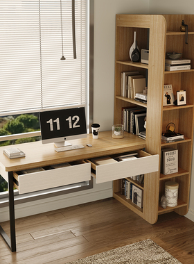 林业家具实木转角书桌架一体卧室飘窗拐角书桌学生家用电脑桌定制