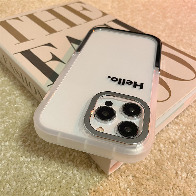 加尔 简约hello英文字母适用苹果14promax手机壳iphone15电镀隐形支架13pro女款15pro小众12防摔11硅胶保护壳高性价比高么？