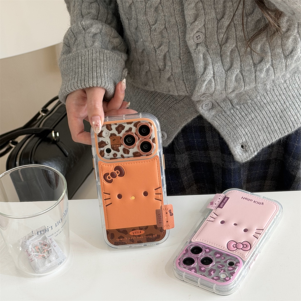 加尔 甜酷风花朵镜头可爱Kitty猫表情适用苹果17ProMax手机壳iphone15新款16pro女款13创意14pro防摔17保护套,3C数码配件,手机保护套/壳,淘宝优惠券,粉丝福利购,淘宝优惠卷
