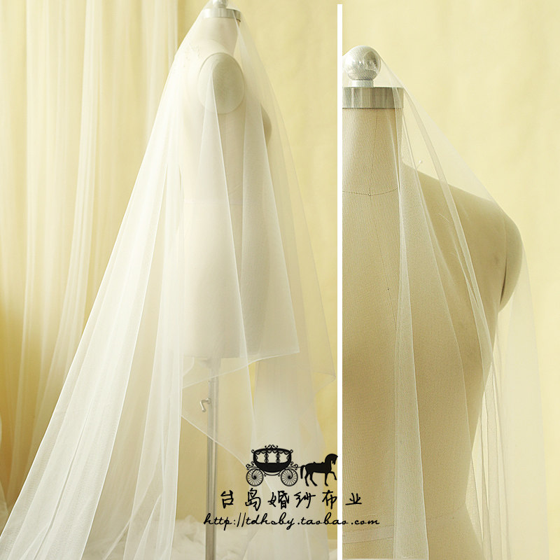 台岛布业加密透明透视软网纱婚纱布料新娘礼服仙女布头纱面料白色