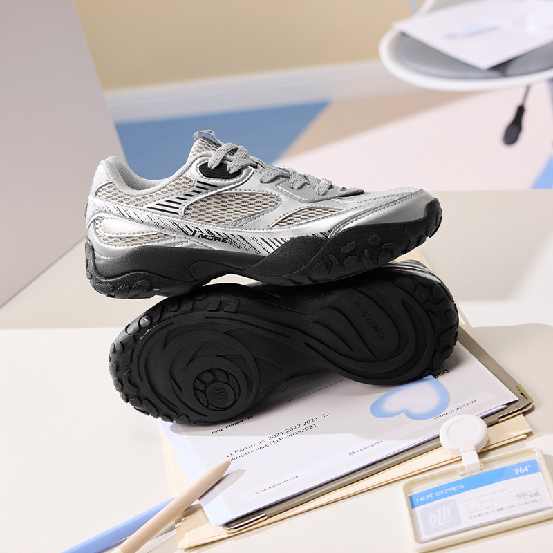 天鹅鞋 361运动鞋女2026春季网面透气薄底轻便休闲老爹鞋鞋子女鞋