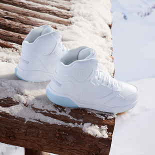 冬征 361度女鞋加绒运动鞋2026年冬季新款保暖棉鞋小白鞋高帮板鞋