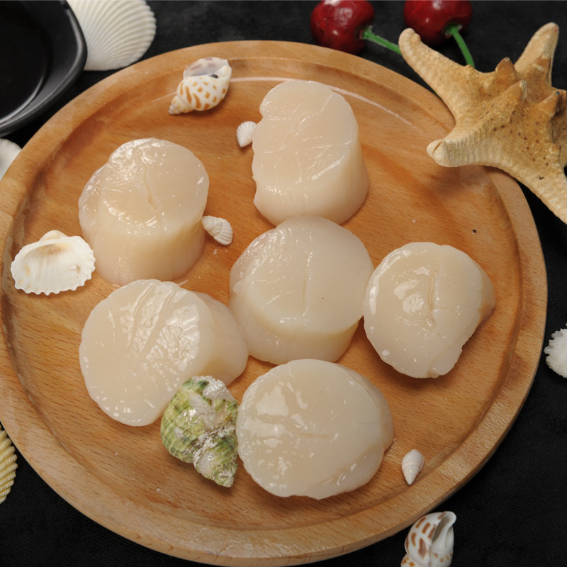 加拿大进口超大帆立虾夷贝柱扇贝肉鲜活冷冻瑶柱新鲜带子海鲜1kg