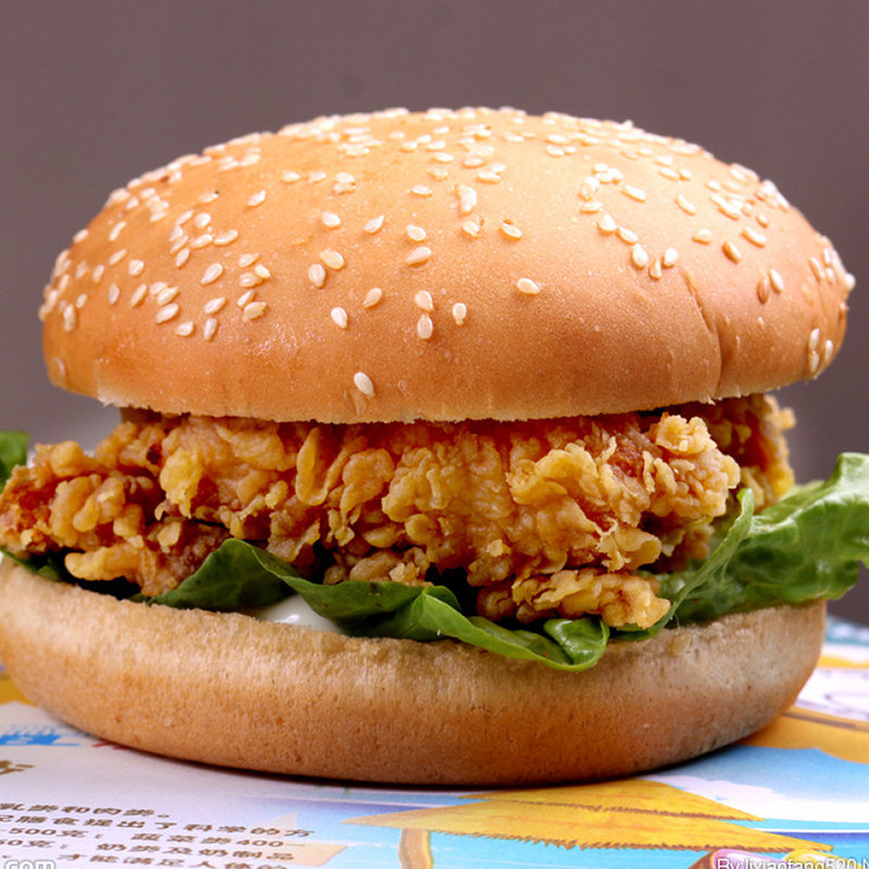 整箱瑞发德香辣鸡腿堡鸡排堡裹粉油炸鸡腿排调理汉堡腿排半成品