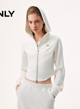 ONLY2026春季新款天丝双向拉链设计连帽长袖运动卫衣女|12619R004