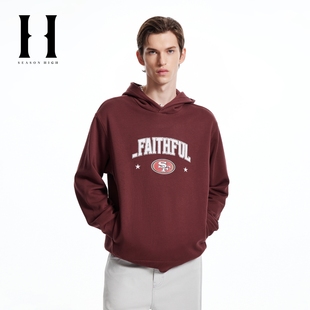 连帽卫衣时尚 冬新款 字母刺绣宽松休闲上衣 HIGH男装 SEASON
