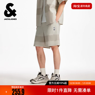 短裤 潮流松紧腰头撞色拼接设计字母胶印贴袋男士 时尚 杰克琼斯男装