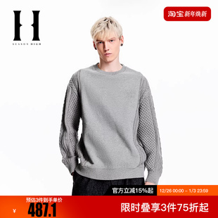 毛衣圆领卫衣男装 复古刺绣加绒百搭针织衫 HIGH冬季 SEASON