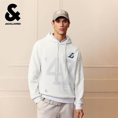 杰克琼斯NBA联名男装毛衣冬季新款植绒抽绳连帽宽松休闲针织衫