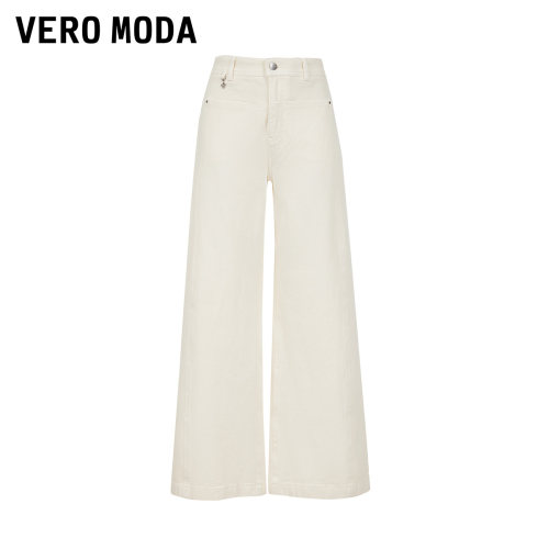 Vero Moda牛仔裤2025新款含棉复古水洗高腰阔腿裤325249014