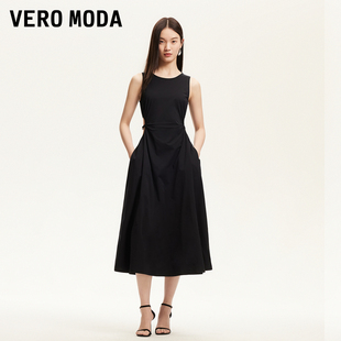 Vero 腰部镂空收腰A字小黑裙325261001 Moda连衣裙女2025夏季 新款