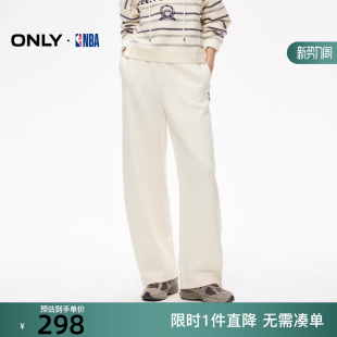 女 NBA合作系列松紧腰头宽松运动休闲裤 ONLY2025冬季 新款