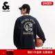 杰克琼斯NBA联名款 字母刺绣宽松休闲圆领卫衣 新款 勇士队男装 冬季