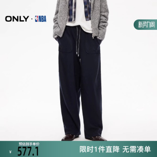 休闲裤 NBA合作系列运动阔腿绒感香蕉裤 女 新款 ONLY2025冬季