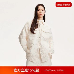 棉服半裙套装 宽松休闲衬衫 Moda棉服外套女25冬新美式 绫致Vero