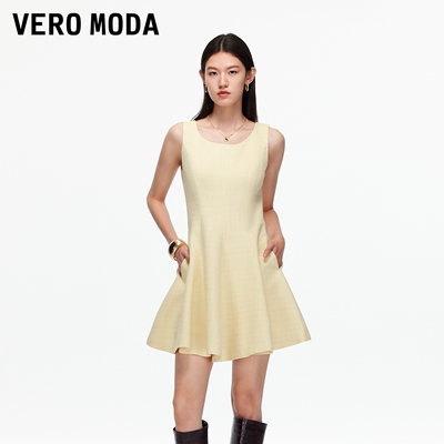 Vero Moda连衣裙2025冬新款含棉后身拉链A字裙百搭32537A039