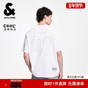 杰克琼斯男装冬新款NBA联名湖人队T恤运动百搭舒适凉感短袖