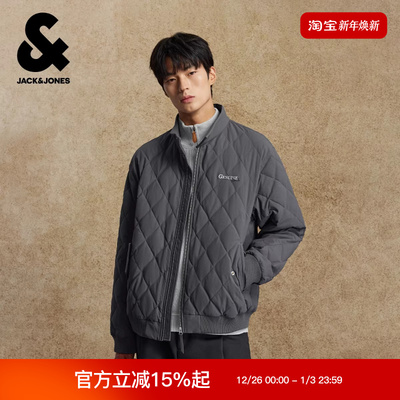 杰克琼斯男生2025年冬季新款羽绒服立领百搭通勤外套纯色简约上衣