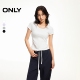 新款 修饰肩颈U型领口纯色修身 短袖 ONLY2026春季 T恤女 126101112