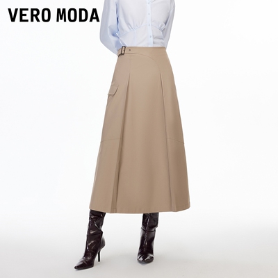 Vero Moda半身裙女2026春季新款腰带A摆半身裙百搭大气