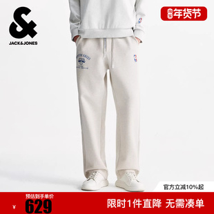 杰克琼斯NBA联名款男装冬新款尼克斯队松紧裤子宽松运动卫裤