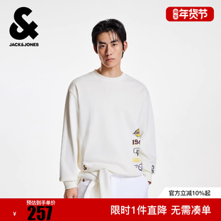 杰克琼斯冬新款NBA联名湖人队潮流百搭舒适圆领长袖卫衣男款