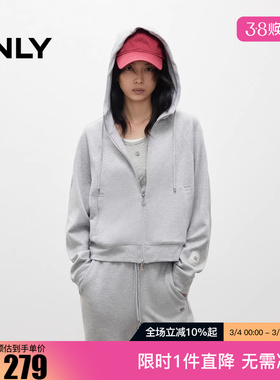 ONLY2025秋季新款松弛感连帽拉链宽松插肩休闲卫衣女|12549R009