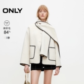 ONLY2025冬新款 通勤风撞色含绵羊毛双面呢毛呢大衣女 12536T011